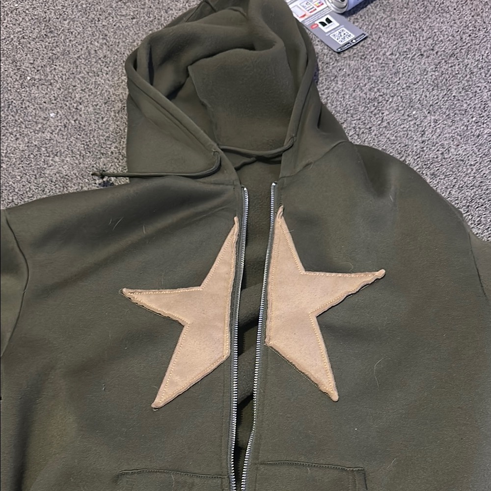 Olive Green Star Hoodie
